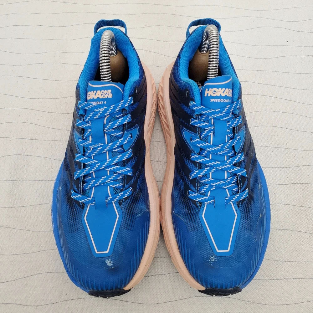 Hoka One One Womens Speedgoat 4 1106527 Blue Trail Running Shoes Sneakers Sz 6.5 - Picture 3 of 14